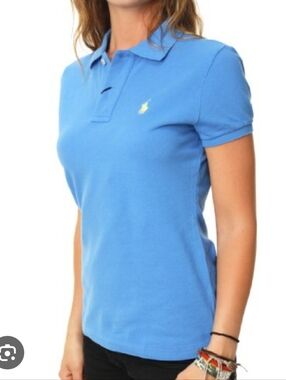 Polo by Ralph Lauren Womens Slim Fit Polo Shirt - Blue